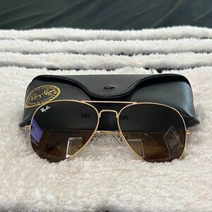 Ray-Ban aviator Brown lenses gold frame